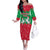 Christmas Burkina Faso Off The Shoulder Long Sleeve Dress Snowflake Horses and Coat of Arms - Wonder Print Shop