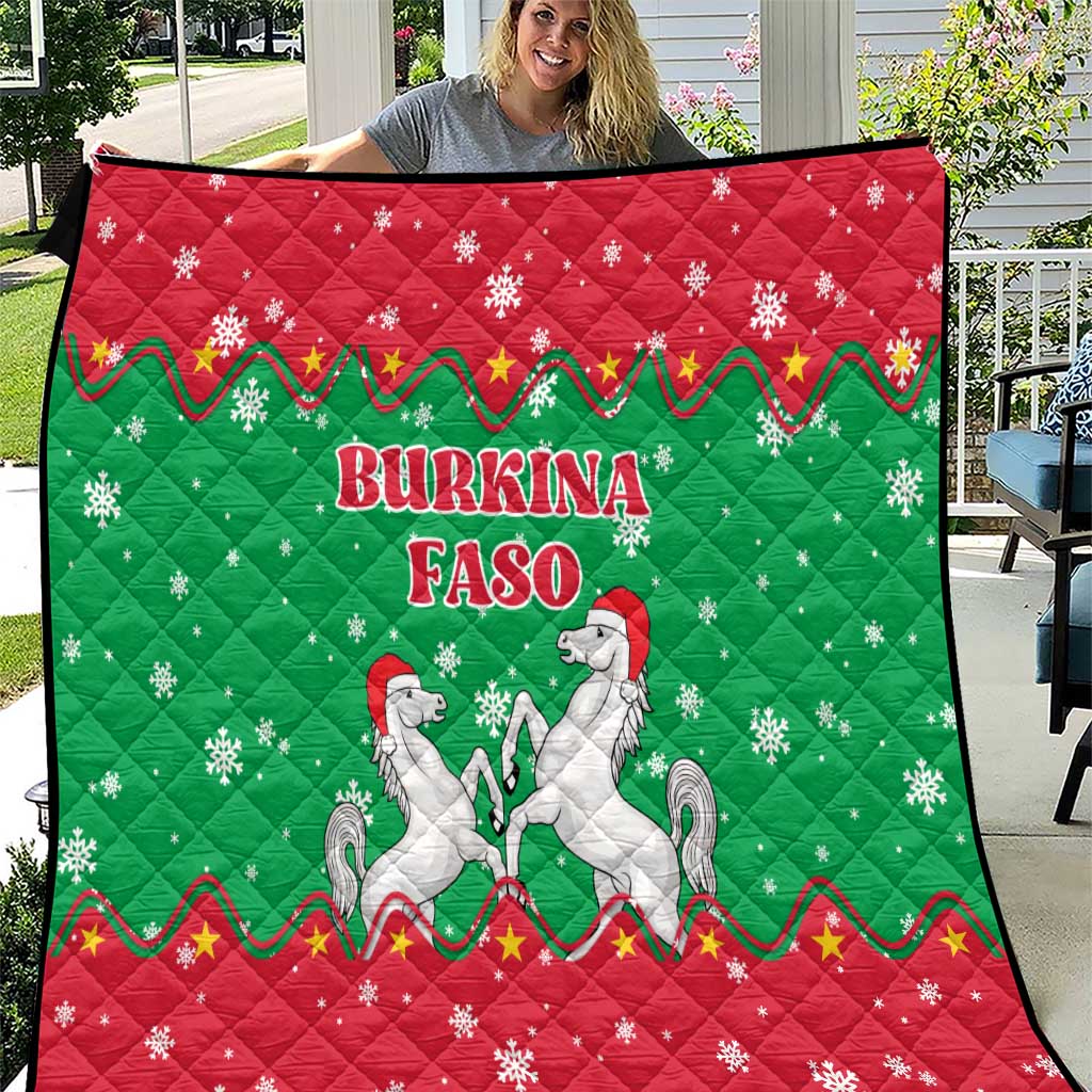Christmas Burkina Faso Quilt Snowflake Horses and Coat of Arms - Wonder Print Shop