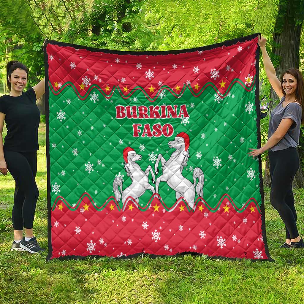 Christmas Burkina Faso Quilt Snowflake Horses and Coat of Arms - Wonder Print Shop