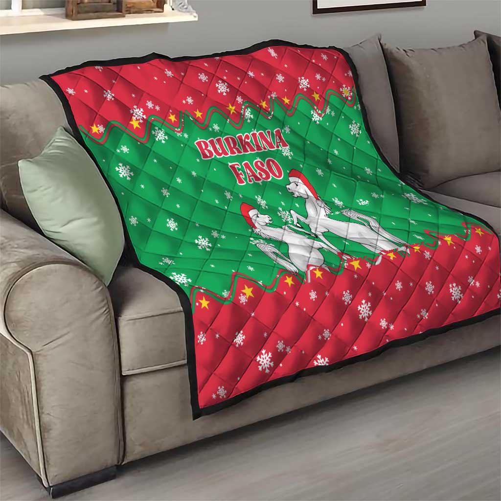 Christmas Burkina Faso Quilt Snowflake Horses and Coat of Arms - Wonder Print Shop