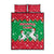 Christmas Burkina Faso Quilt Bed Set Snowflake Horses and Coat of Arms - Wonder Print Shop