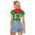 Christmas Burkina Faso Raglan Cropped T Shirt Snowflake Horses and Coat of Arms - Wonder Print Shop
