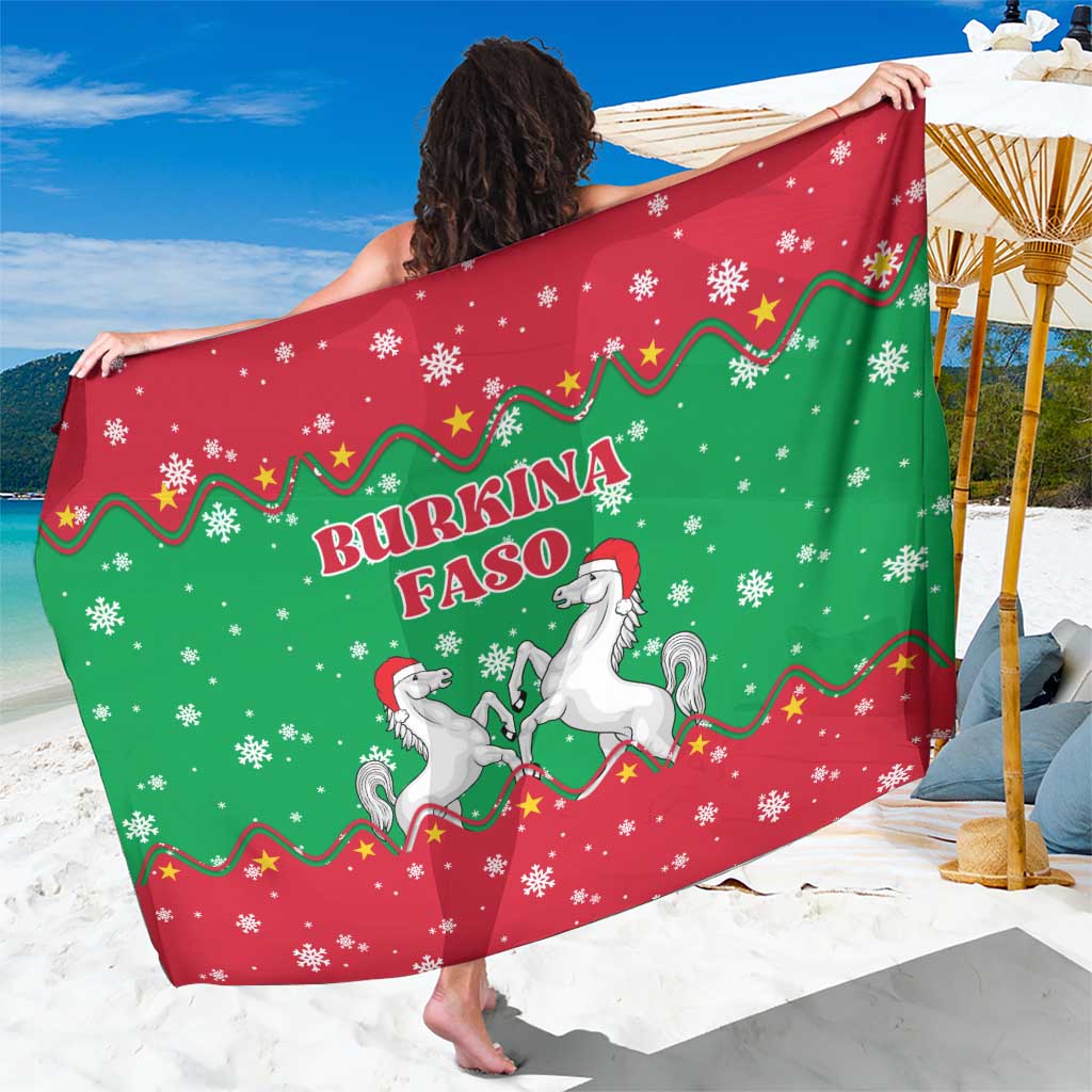 Christmas Burkina Faso Sarong Snowflake Horses and Coat of Arms - Wonder Print Shop