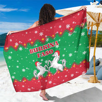 Christmas Burkina Faso Sarong Snowflake Horses and Coat of Arms - Wonder Print Shop