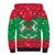 Christmas Burkina Faso Sherpa Hoodie Snowflake Horses and Coat of Arms - Wonder Print Shop