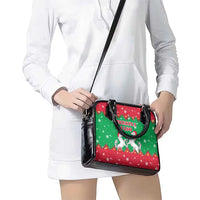Christmas Burkina Faso Shoulder Handbag Snowflake Horses and Coat of Arms - Wonder Print Shop