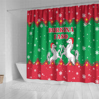 Christmas Burkina Faso Shower Curtain Snowflake Horses and Coat of Arms - Wonder Print Shop