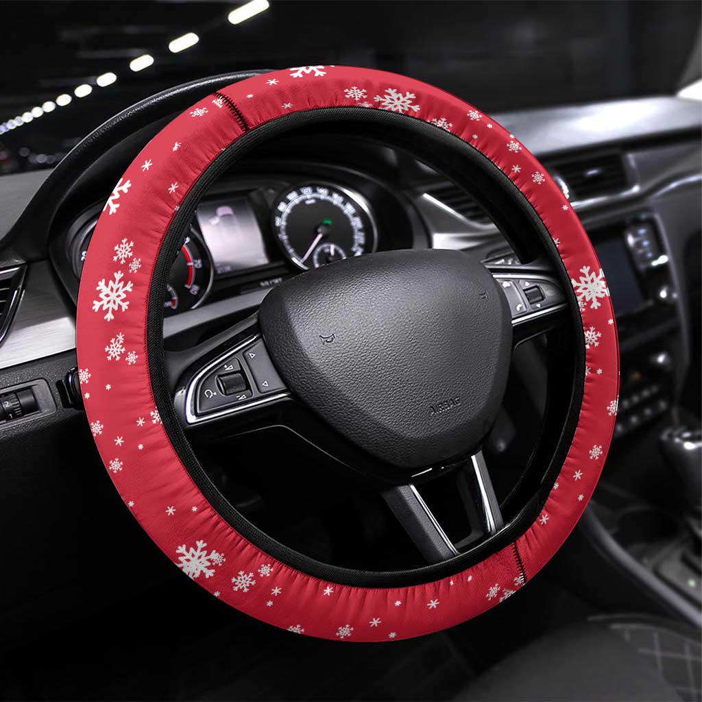 Christmas Burkina Faso Steering Wheel Cover Snowflake Horses and Coat of Arms - Wonder Print Shop
