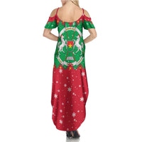 Christmas Burkina Faso Summer Maxi Dress Snowflake Horses and Coat of Arms - Wonder Print Shop