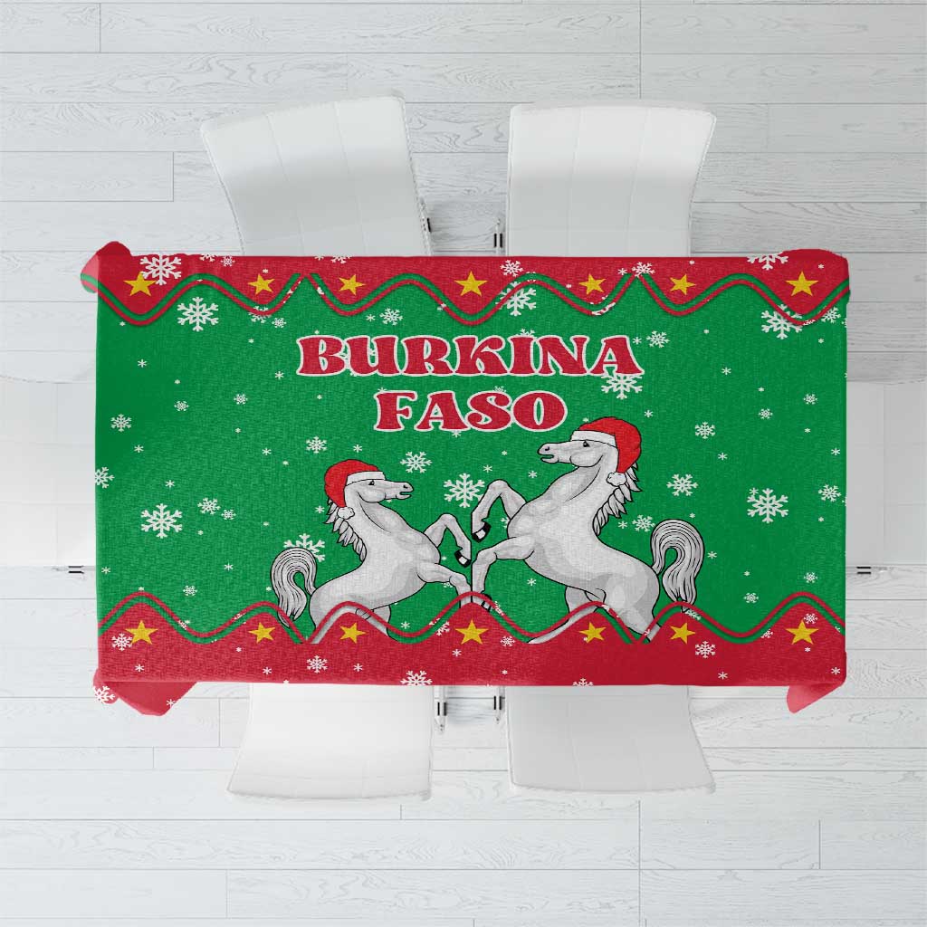 Christmas Burkina Faso Tablecloth Snowflake Horses and Coat of Arms - Wonder Print Shop