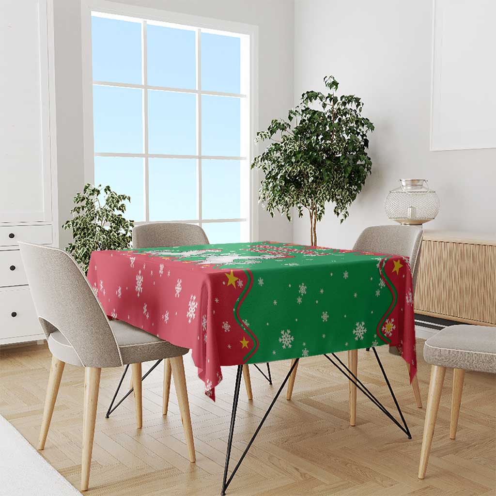 Christmas Burkina Faso Tablecloth Snowflake Horses and Coat of Arms - Wonder Print Shop