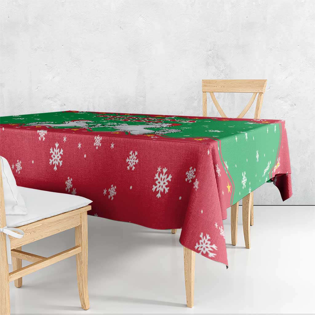 Christmas Burkina Faso Tablecloth Snowflake Horses and Coat of Arms - Wonder Print Shop