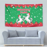 Christmas Burkina Faso Tapestry Snowflake Horses and Coat of Arms - Wonder Print Shop