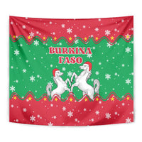 Christmas Burkina Faso Tapestry Snowflake Horses and Coat of Arms - Wonder Print Shop