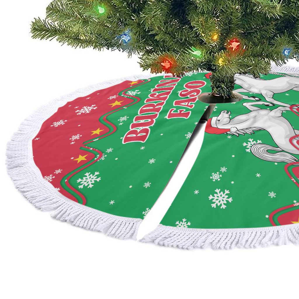 Christmas Burkina Faso Tree Skirt Snowflake Horses and Coat of Arms - Wonder Print Shop