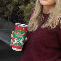 Christmas Burkina Faso Tumbler Cup Snowflake Horses and Coat of Arms - Wonder Print Shop