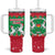 Christmas Burkina Faso Tumbler With Handle Snowflake Horses and Coat of Arms - Wonder Print Shop