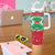 Christmas Burkina Faso Tumbler With Handle Snowflake Horses and Coat of Arms - Wonder Print Shop