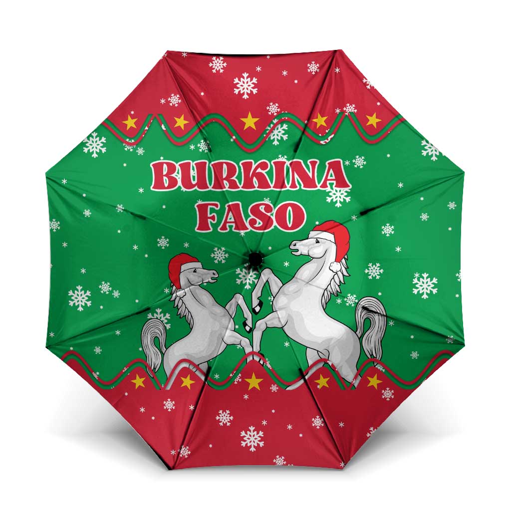 Christmas Burkina Faso Umbrella Snowflake Horses and Coat of Arms - Wonder Print Shop
