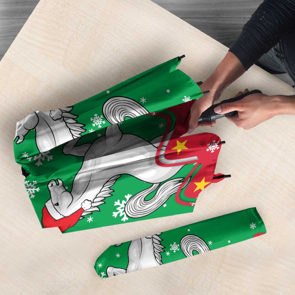 Christmas Burkina Faso Umbrella Snowflake Horses and Coat of Arms - Wonder Print Shop