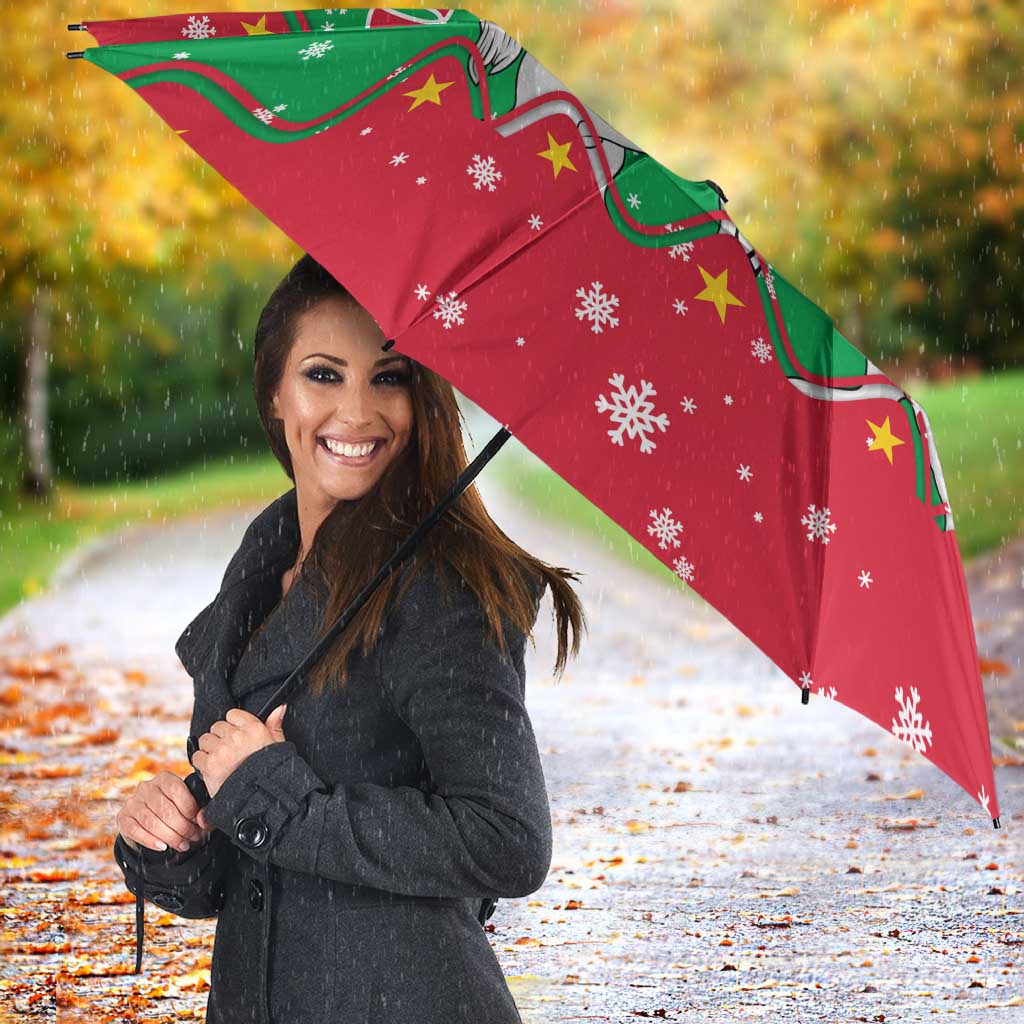 Christmas Burkina Faso Umbrella Snowflake Horses and Coat of Arms - Wonder Print Shop