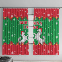 Christmas Burkina Faso Window Curtain Snowflake Horses and Coat of Arms - Wonder Print Shop