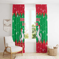 Christmas Burkina Faso Window Curtain Snowflake Horses and Coat of Arms - Wonder Print Shop