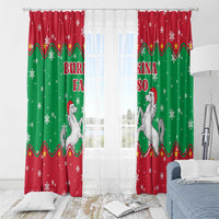 Christmas Burkina Faso Window Curtain Snowflake Horses and Coat of Arms - Wonder Print Shop