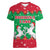Christmas Burkina Faso Women V-Neck T-Shirt Snowflake Horses and Coat of Arms - Wonder Print Shop