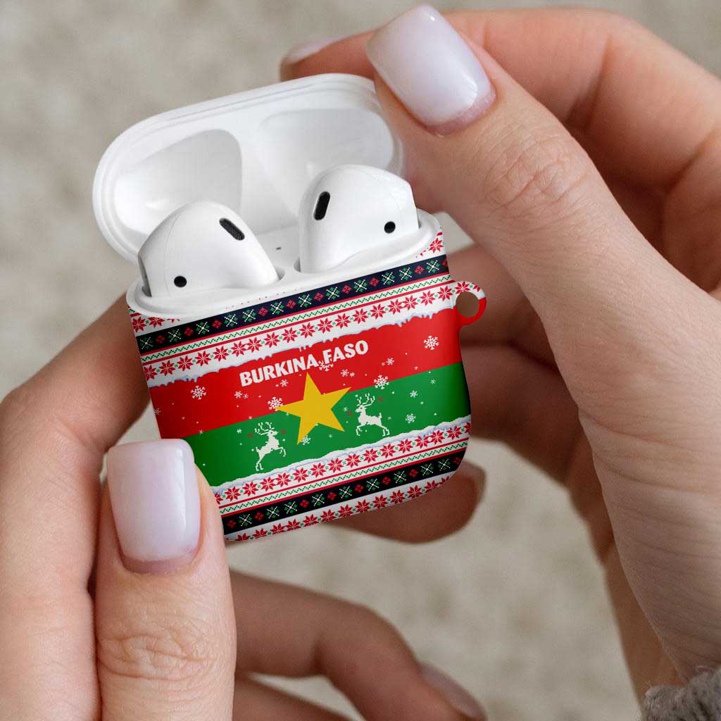Christmas Burkina Faso AirPods Case Reindeer Star Design - Wonder Print Shop