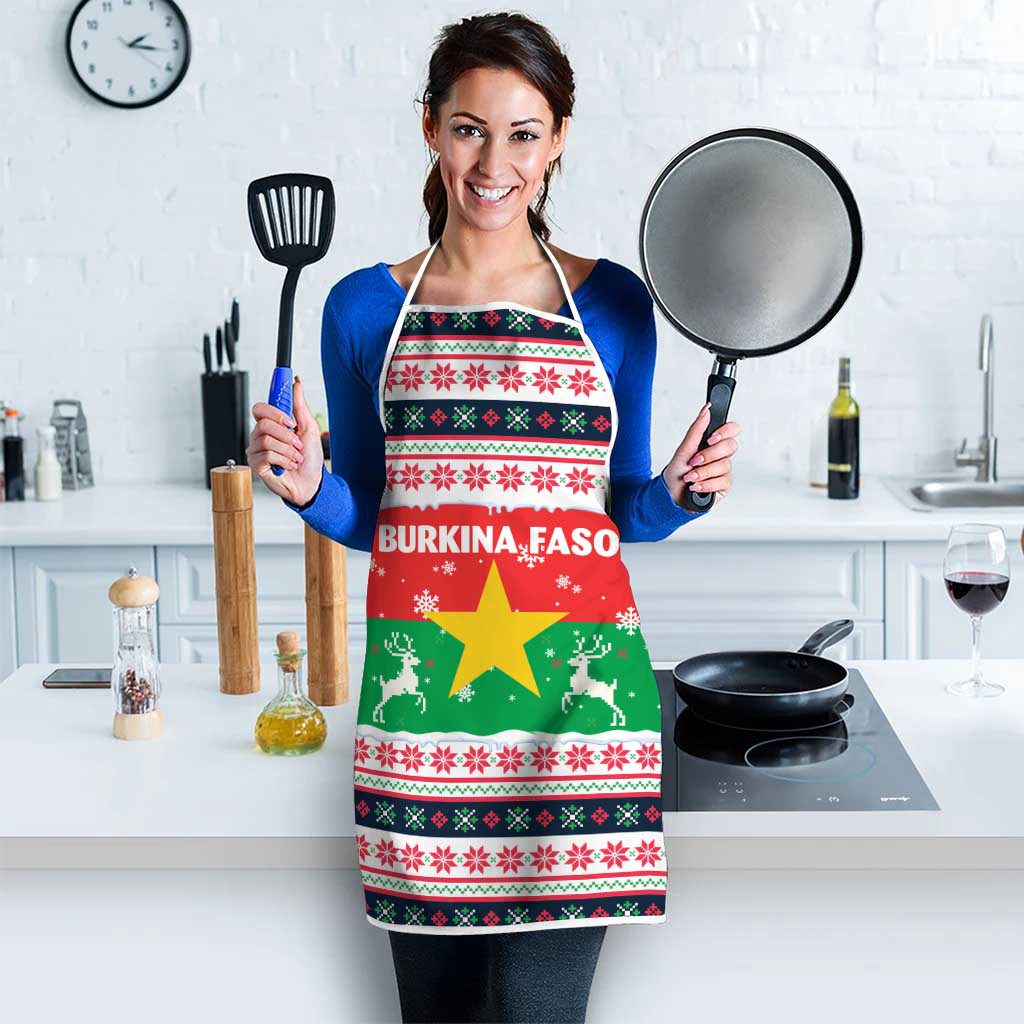 Christmas Burkina Faso Apron Reindeer Star Design - Wonder Print Shop