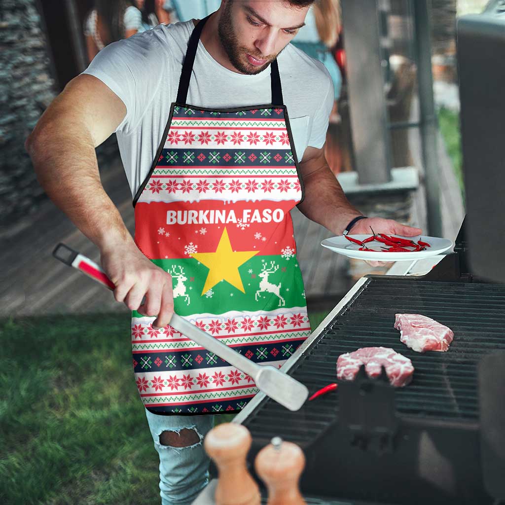 Christmas Burkina Faso Apron Reindeer Star Design - Wonder Print Shop