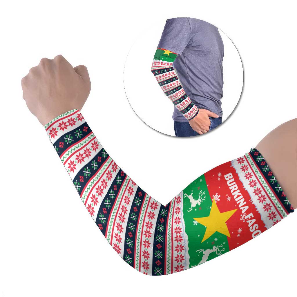 Christmas Burkina Faso Arm Sleeves Reindeer Star Design - Wonder Print Shop