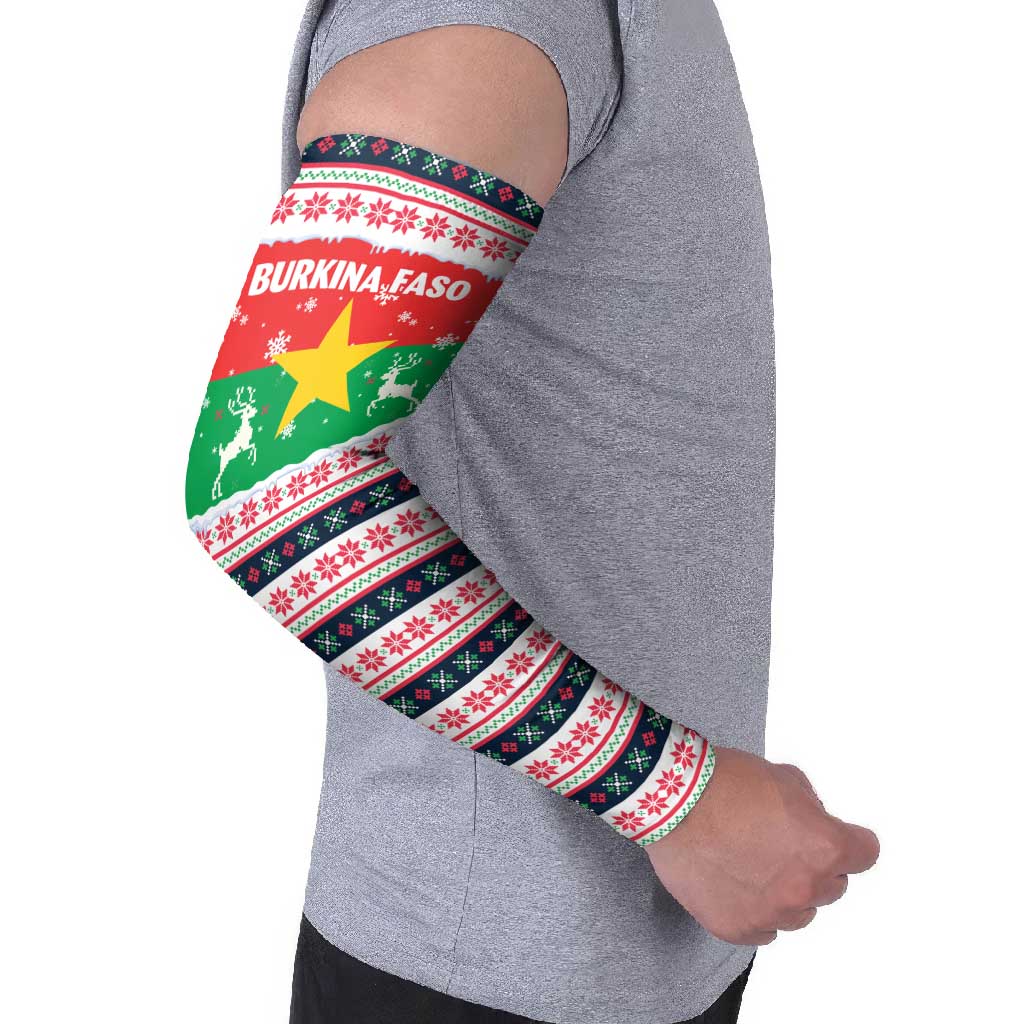 Christmas Burkina Faso Arm Sleeves Reindeer Star Design - Wonder Print Shop