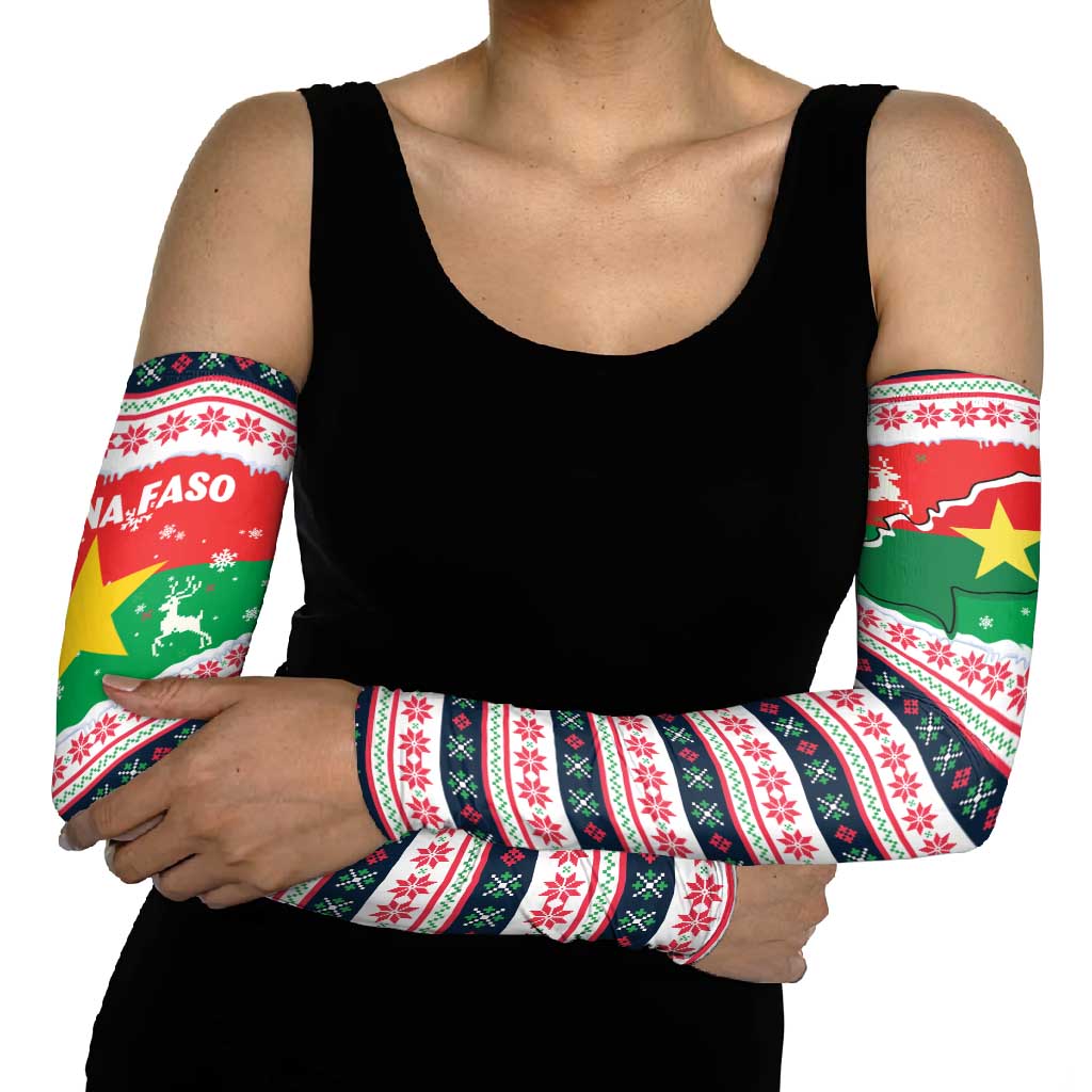 Christmas Burkina Faso Arm Sleeves Reindeer Star Design - Wonder Print Shop