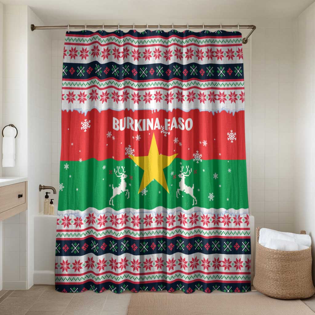Christmas Burkina Faso Bathroom Set Reindeer Star Design - Wonder Print Shop