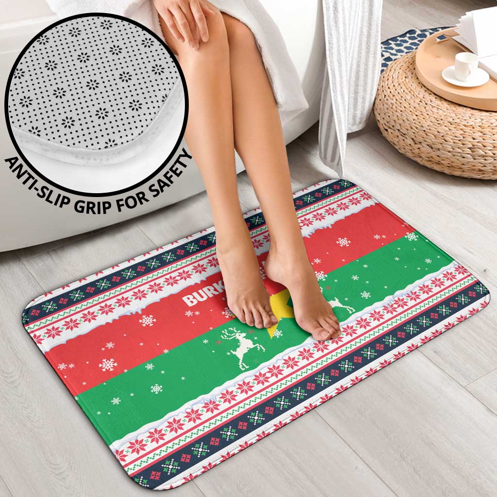 Christmas Burkina Faso Bathroom Set Reindeer Star Design - Wonder Print Shop