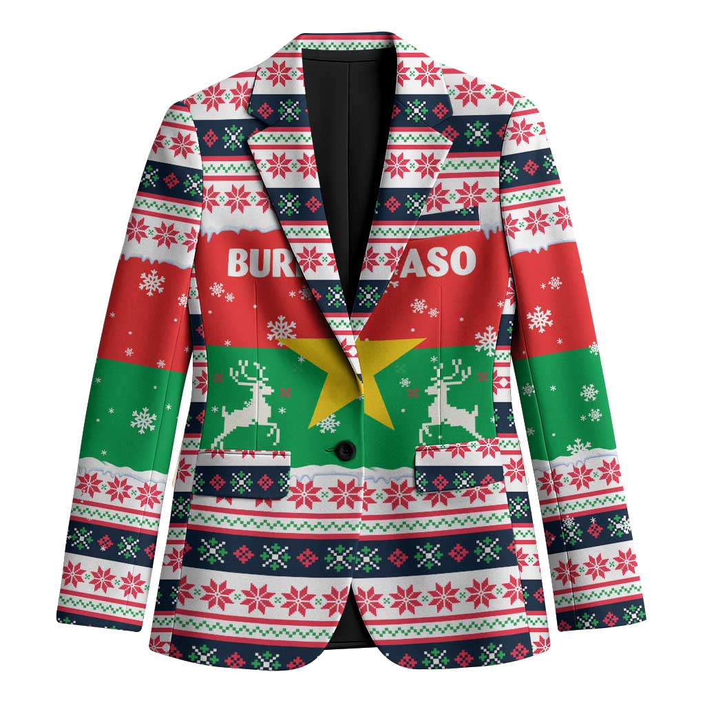 Christmas Burkina Faso Blazer Reindeer Star Design - Wonder Print Shop
