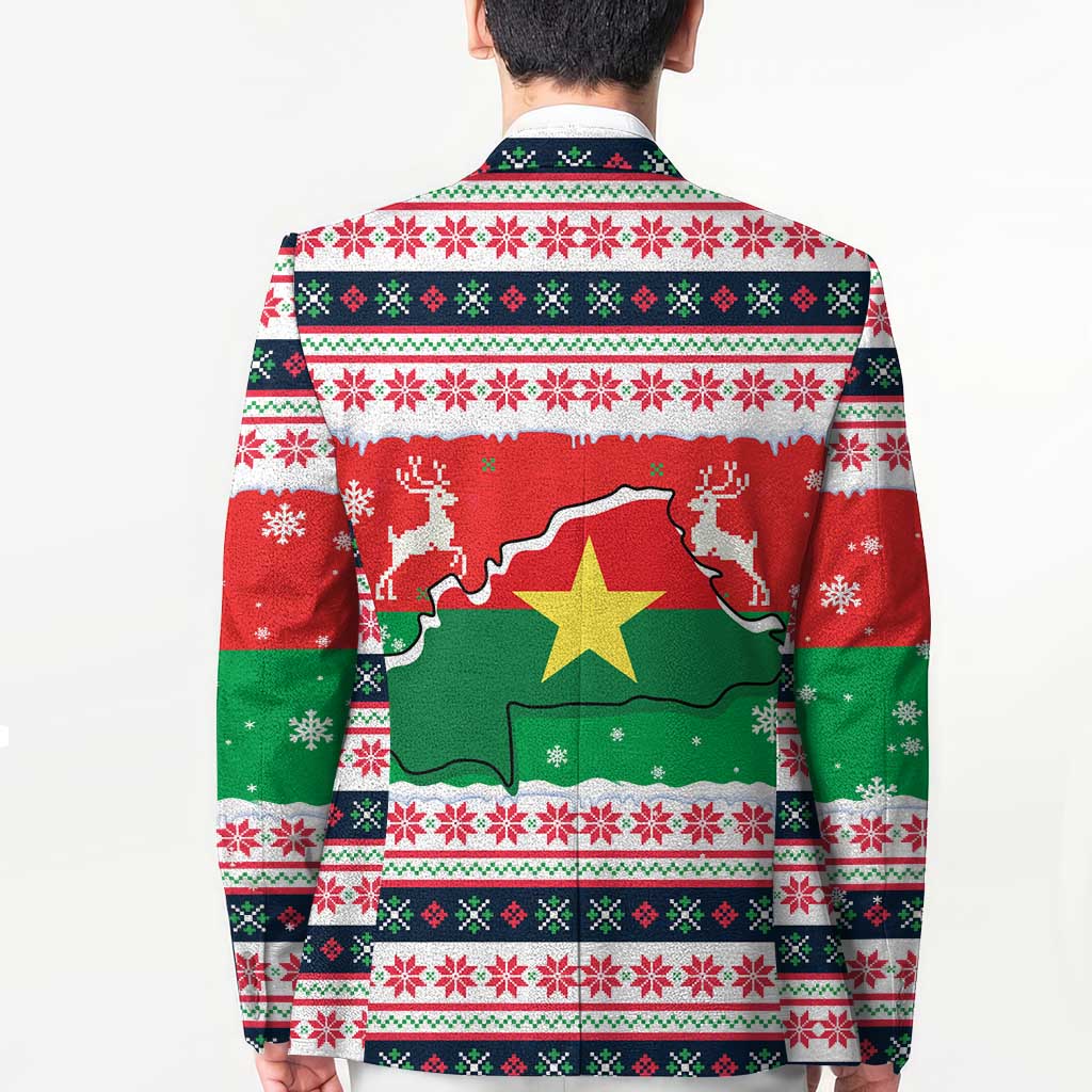 Christmas Burkina Faso Blazer Reindeer Star Design - Wonder Print Shop