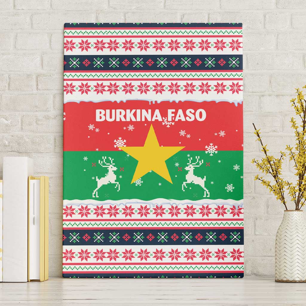 Christmas Burkina Faso Canvas Wall Art Reindeer Star Design - Wonder Print Shop