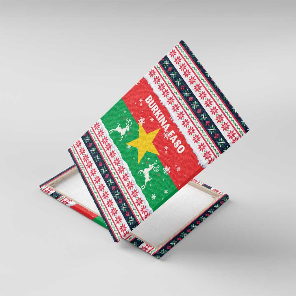 Christmas Burkina Faso Canvas Wall Art Reindeer Star Design - Wonder Print Shop