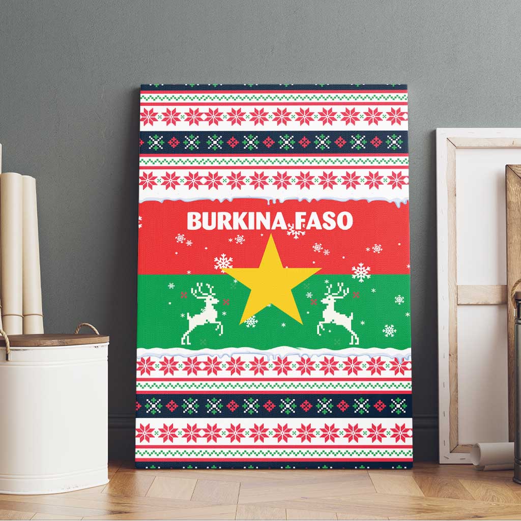 Christmas Burkina Faso Canvas Wall Art Reindeer Star Design - Wonder Print Shop