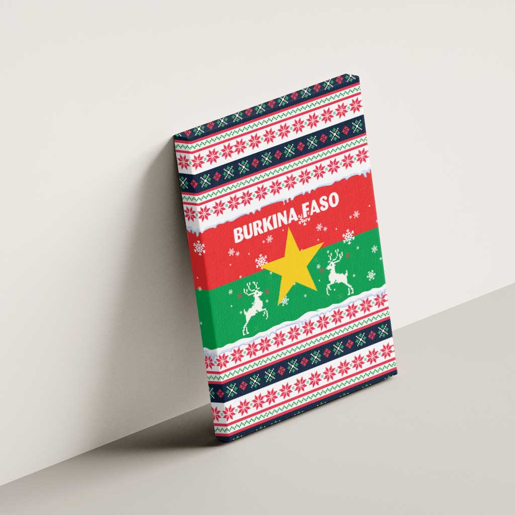 Christmas Burkina Faso Canvas Wall Art Reindeer Star Design - Wonder Print Shop