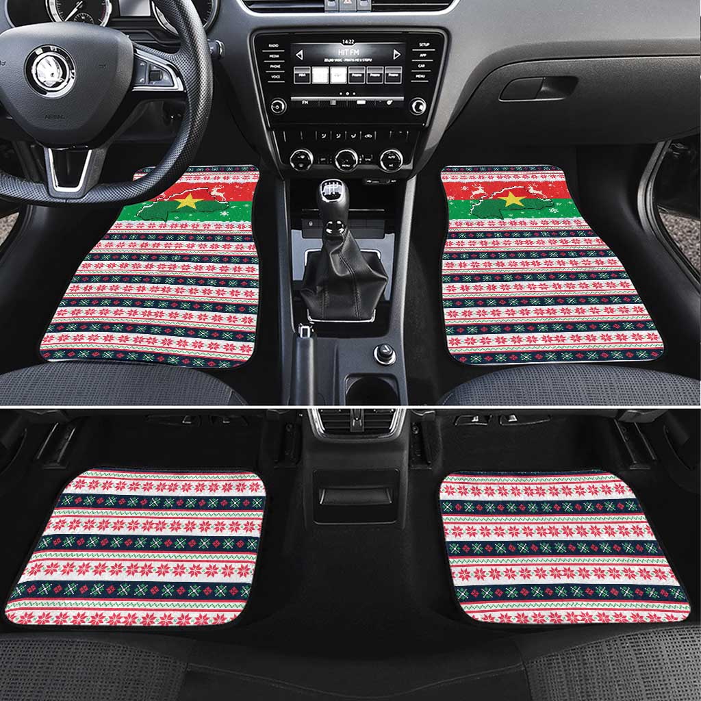 Christmas Burkina Faso Car Mats Reindeer Star Design - Wonder Print Shop