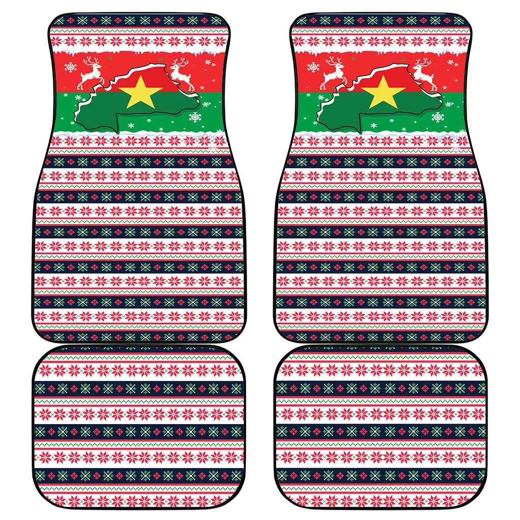 Christmas Burkina Faso Car Mats Reindeer Star Design - Wonder Print Shop