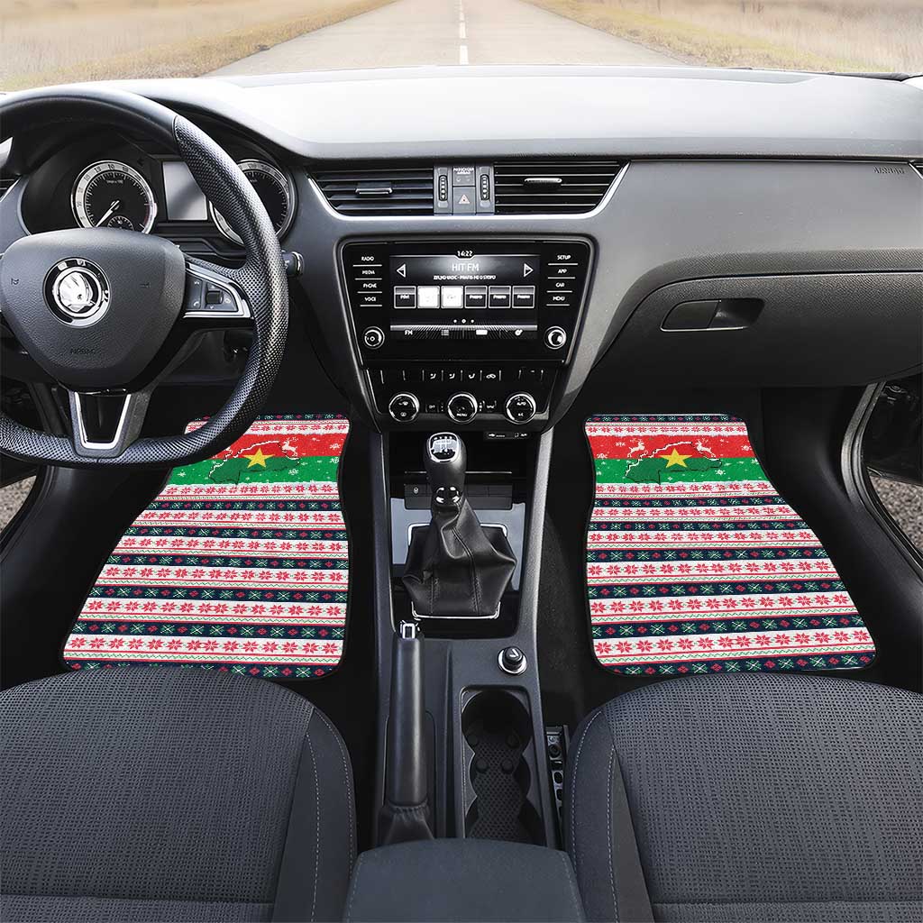 Christmas Burkina Faso Car Mats Reindeer Star Design - Wonder Print Shop