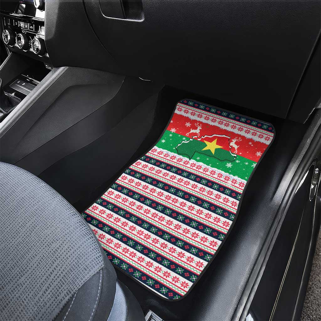 Christmas Burkina Faso Car Mats Reindeer Star Design - Wonder Print Shop