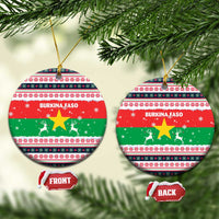 Christmas Burkina Faso Ceramic Ornament Reindeer Star Design - Wonder Print Shop