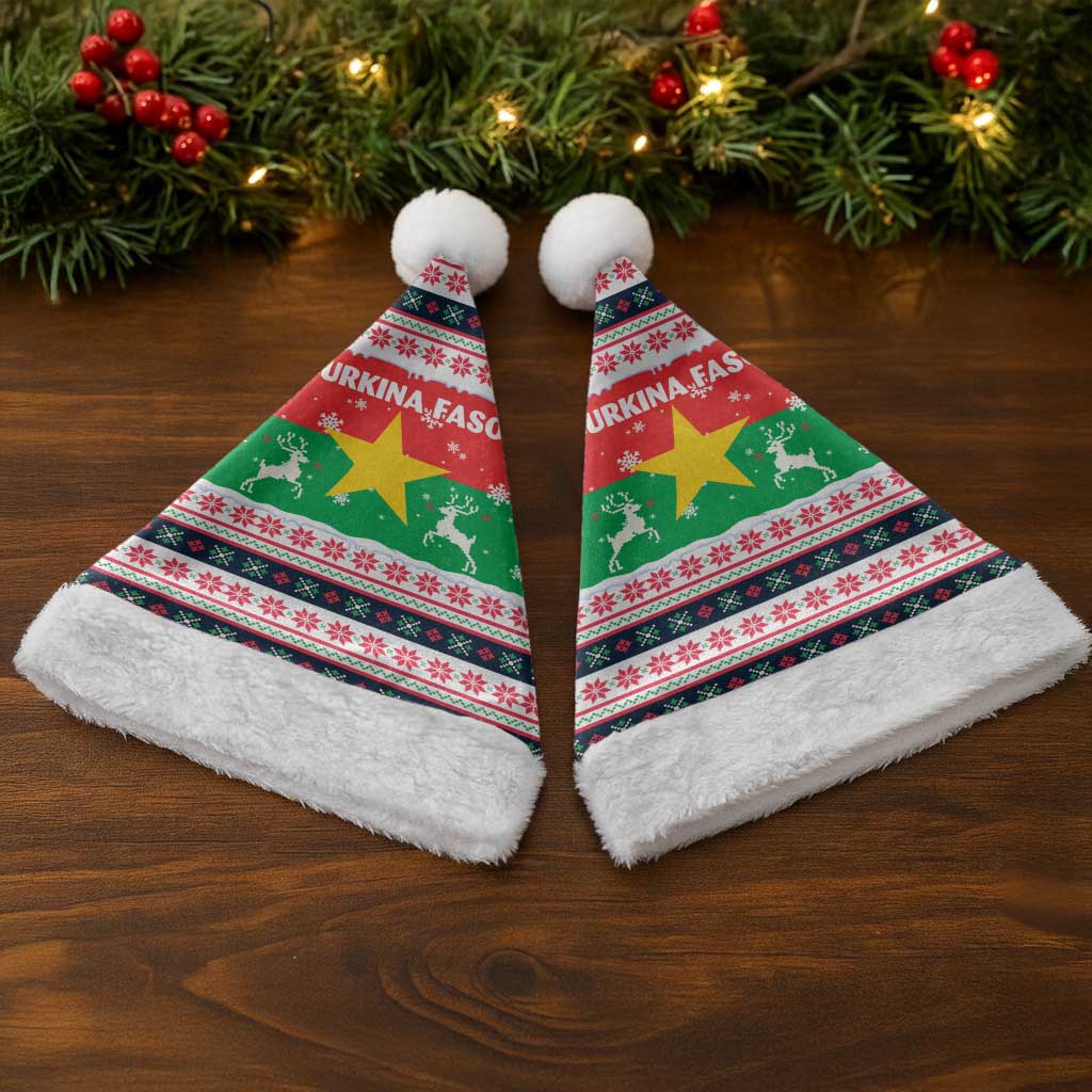 Christmas Burkina Faso Christmas Santa Hat Reindeer Star Design - Wonder Print Shop