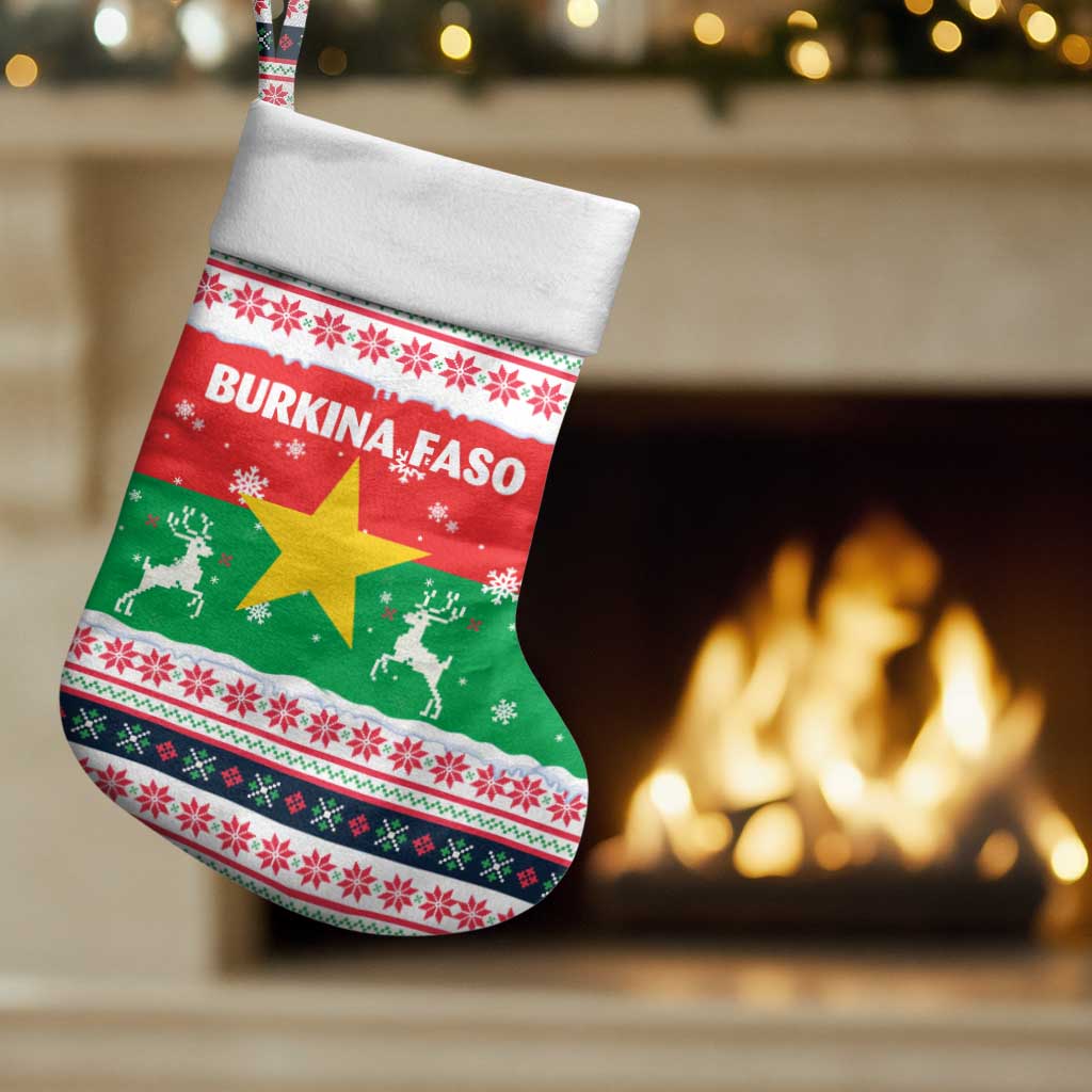 Christmas Burkina Faso Christmas Stocking Reindeer Star Design - Wonder Print Shop